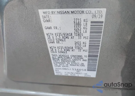 2020 Infiniti Qx60 Luxe from USA, damaged, VIN 5N1DL0MN5LC516058